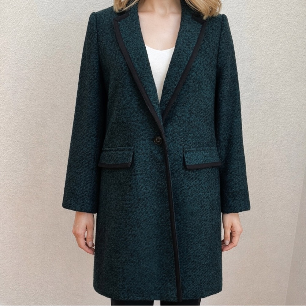 Banana Republic Tailored Blazer Coat Structured Jacket Wool Green Size Small